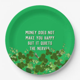 Plato De Papel Cita irlandesa con shamrock