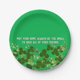 Plato De Papel Cita irlandesa con shamrock