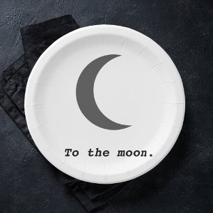 Plato De Papel Cita moderna y simple a la luna