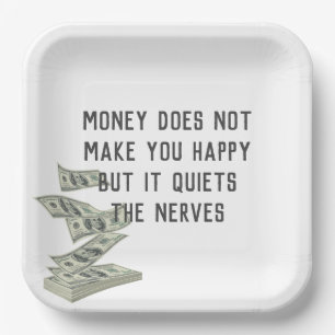 Plato De Papel Cita sobre la felicidad del dinero