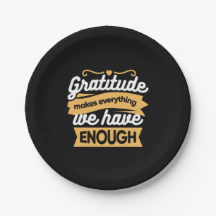 Plato De Papel Citas de tipografía de gratitud inspiradora