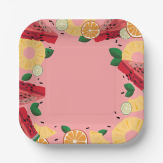 Plato De Papel Citric Fruit