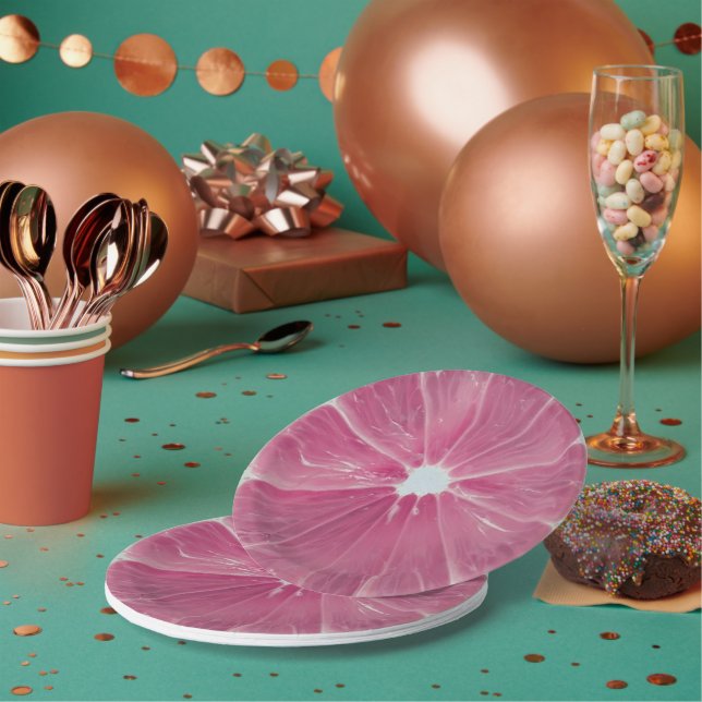 Plato De Papel Cítricos rosados (Multi)