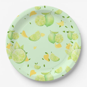 Plato De Papel Cítricos TROPICAL SUMMER FRUTA Naranja Lemon Slice