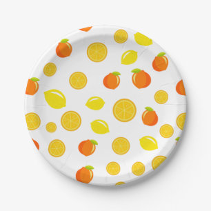 Plato De Papel Citro alegre: Leones y Naranjas