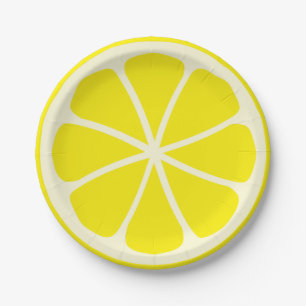 Plato De Papel Citrus Fiesta Lemon
