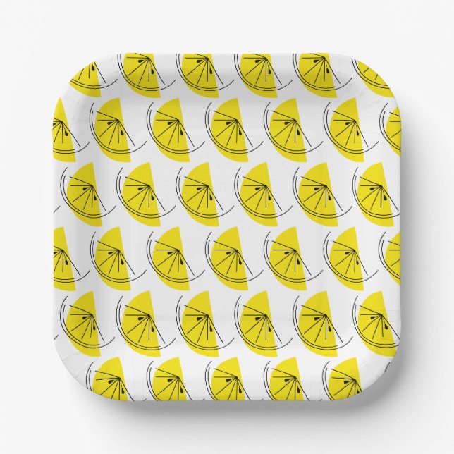 Plato De Papel Citrus Lemon Multi (Anverso)
