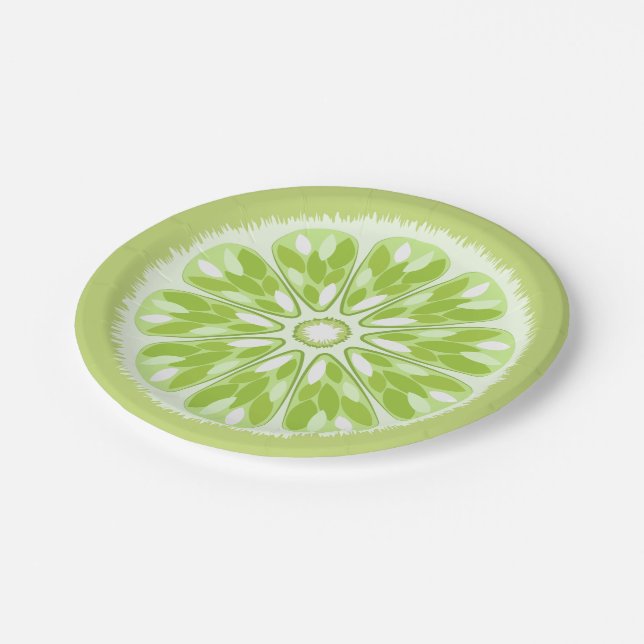 Plato De Papel Citrus Slices Green Lime (Angular)