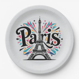 Plato De Papel City of Lights: Bold Paris Typography Art