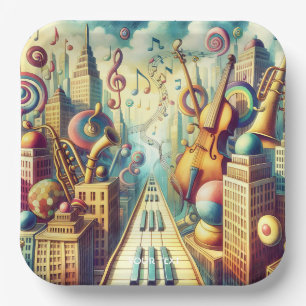 Plato De Papel Ciudad de la música abstracta