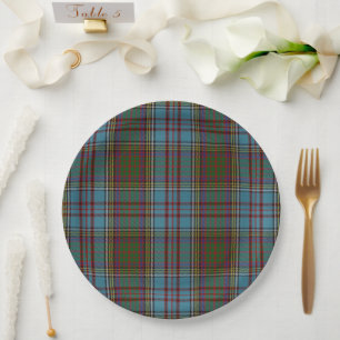 Plato De Papel Clan Anderson Tartan Plaid Pattern Scottish