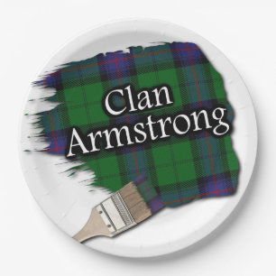 Plato De Papel Clan Armstrong Scottish Tartan Paint Brush