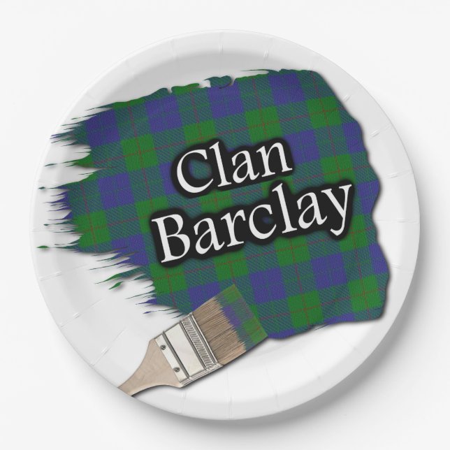 Plato De Papel Clan Barclay Scottish Tartan Paint Brush (Anverso)
