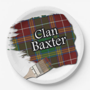 Plato De Papel Clan Baxter Scottish Tartan Paint Brush