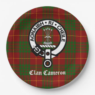 Plato De Papel Clan Cameron Escudo y Tartán