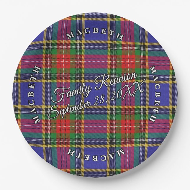 Plato De Papel Clan de Escocia Clan MacBeth Tartan (Anverso)