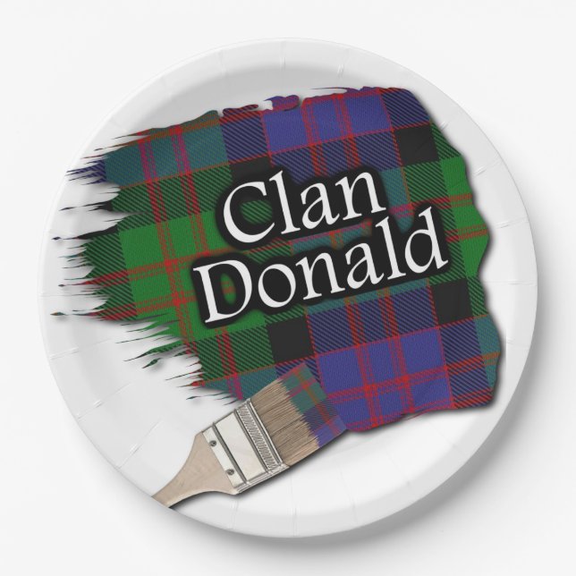 Plato De Papel Clan Donald Scottish Tartan Paint Brush (Anverso)