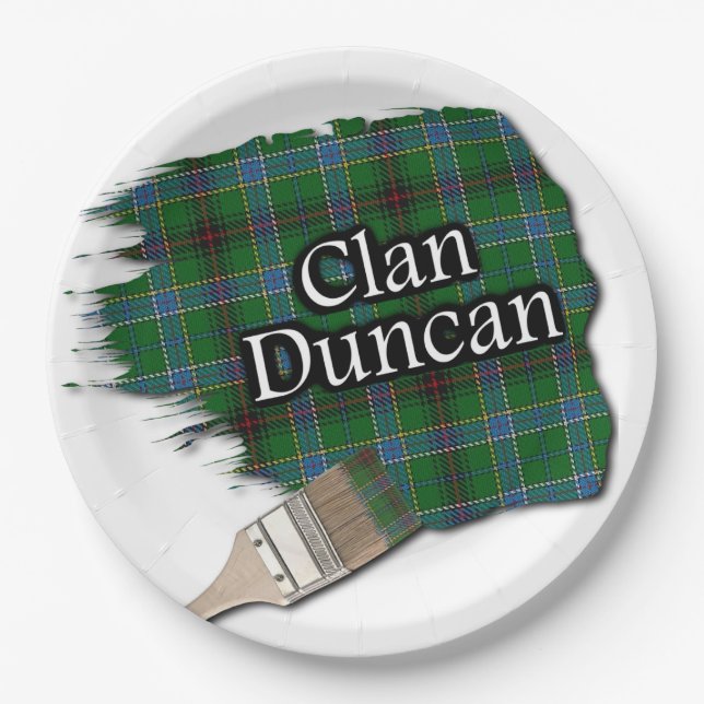 Plato De Papel Clan Duncan Scottish Tartan Paint Brush (Anverso)