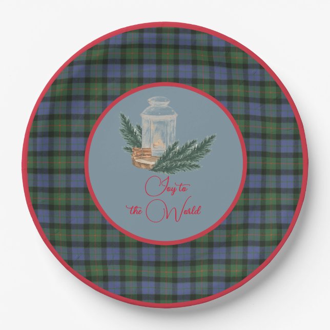 Plato De Papel Clan escocés Tartan Gunn A Navidades Candle (Anverso)
