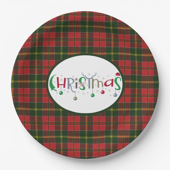 Plato De Papel Clan escocés Tartan MacDonald Kingsburgh Christma (Anverso)