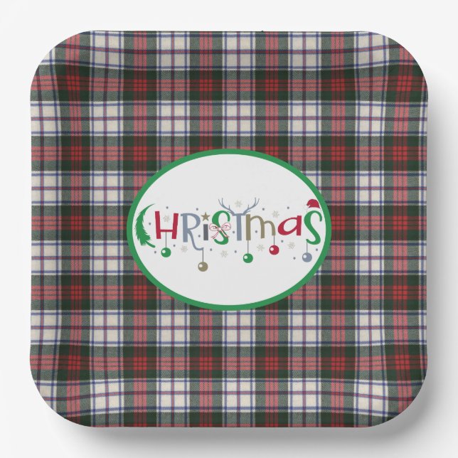 Plato De Papel Clan escocés Tartan McDuff Vestido Navidades moder (Anverso)