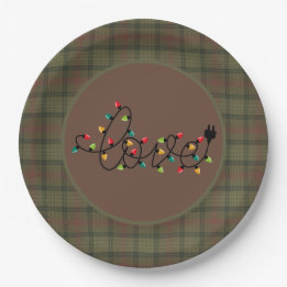 Plato De Papel Clan escocés Tartan Ross Cazando Navidades W