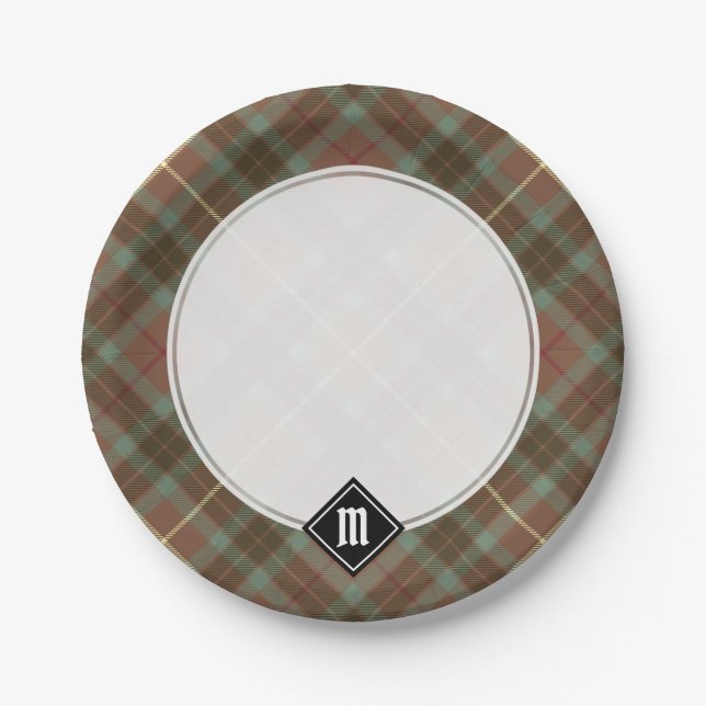 Plato De Papel Clan Fraser Weathered Hunting Tartán (Anverso)