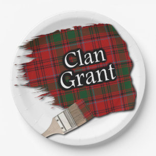 Plato De Papel Clan Grant Scottish Tartan Paint Brush
