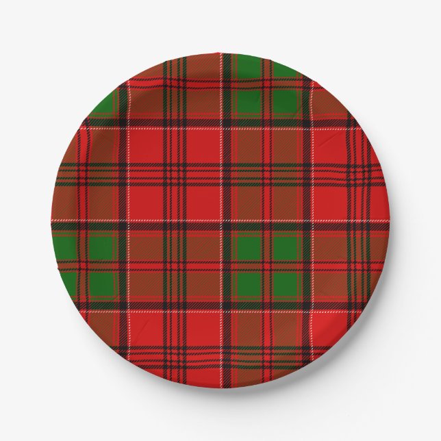 Plato De Papel Clan Grant Tartan (Anverso)