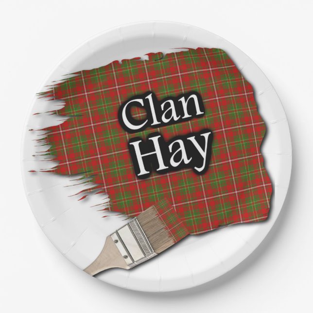 Plato De Papel Clan Hay Scottish Tartan Paint Brush (Anverso)