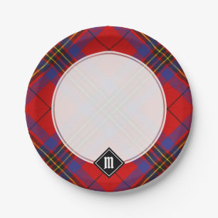 Plato De Papel Clan Leslie Red Tartan