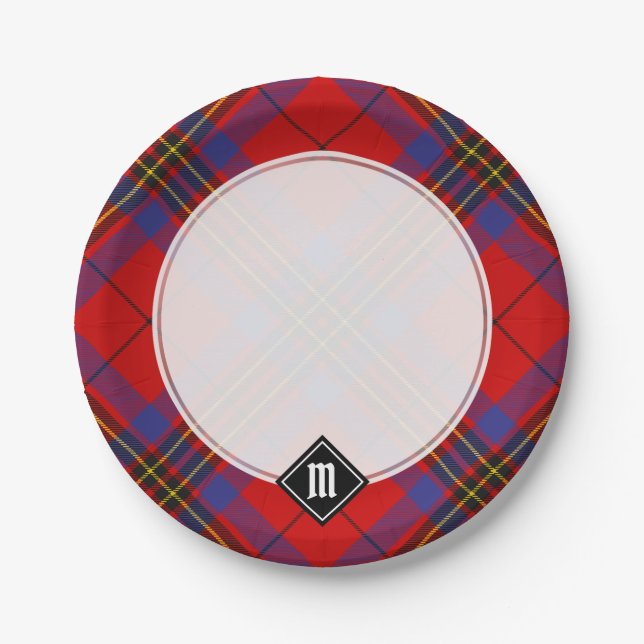Plato De Papel Clan Leslie Red Tartan (Anverso)