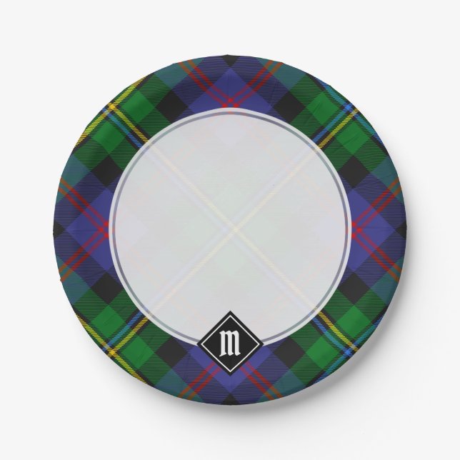 Plato De Papel Clan Malcolm Tartan (Anverso)
