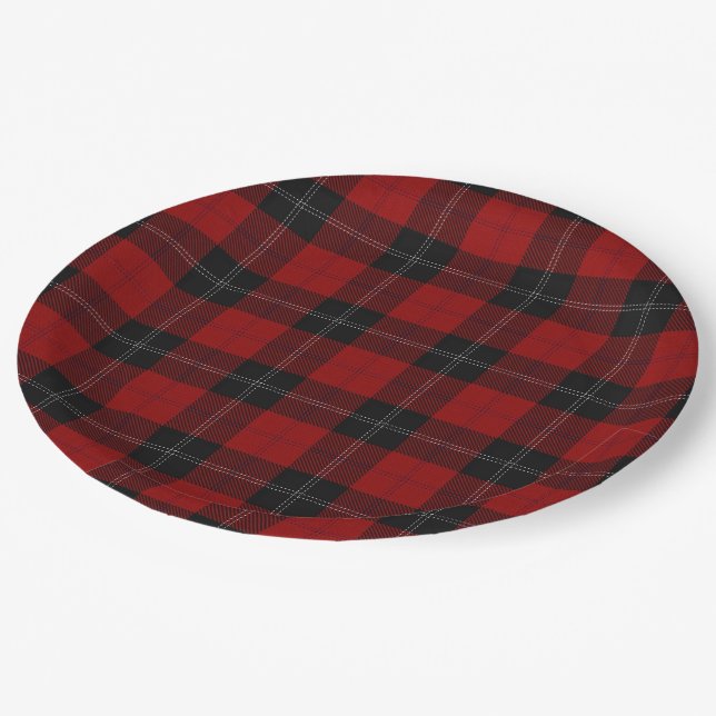 Plato De Papel Clan Ramsay Ramsey Red Tartan (Angular)