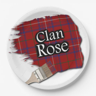 Plato De Papel Clan Rosa Scottish Tartan Paint Brush