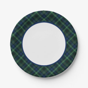 Plato De Papel Clan Stewart Hunting Tartan Border