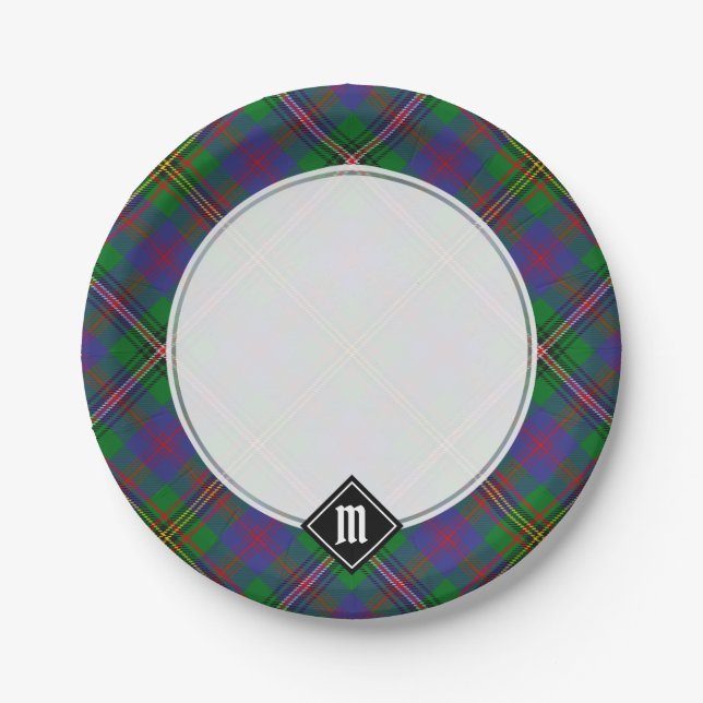 Plato De Papel Clan Wood Tartan (Anverso)