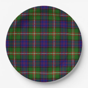 Plato De Papel Clanranald tartan azul plaga
