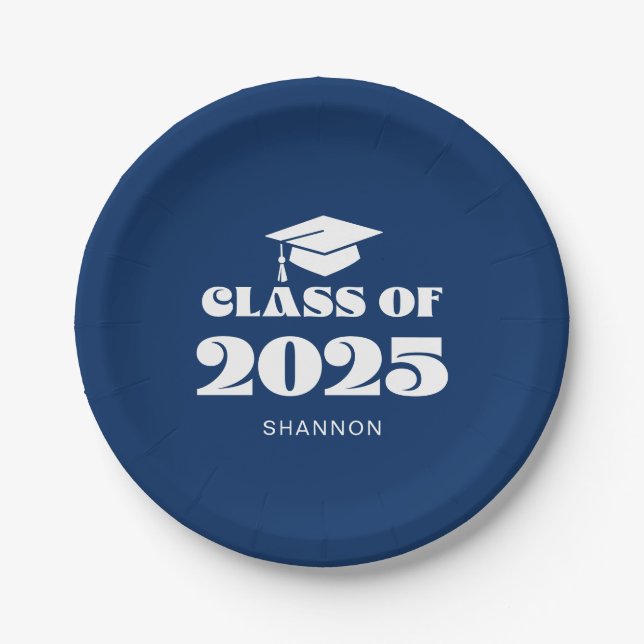 Plato De Papel Clase azul moderna de 2025 (Anverso)
