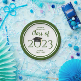 Plato De Papel Clase de 2023 Elegante Partido de Graduación Azul 