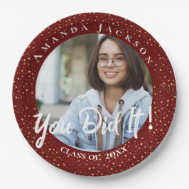 Plato De Papel Clase de 2023 You did It Photo Graduation Party