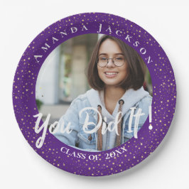 Plato De Papel Clase de 2023 You did It Photo Graduation Party