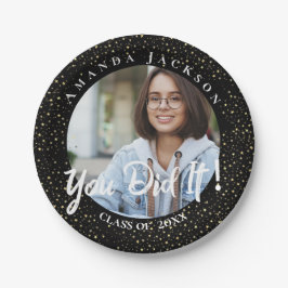 Plato De Papel Clase de 2023 You did It Photo Graduation Party