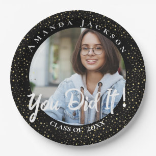 Plato De Papel Clase de 2023 You did It Photo Graduation Party