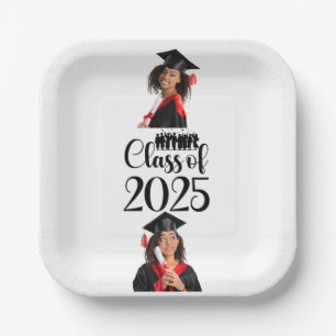 Plato De Papel Clase de 2025 de graduación personalizada