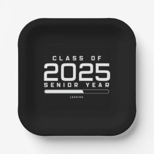 Plato De Papel Clase de 2025 Último Año Cargando Senior 2025