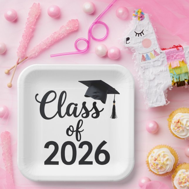 Plato De Papel Clase De 2026 (Fiesta)