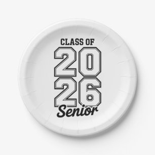 Plato De Papel Clase de 2026 Senior 26 Graduación Graduado