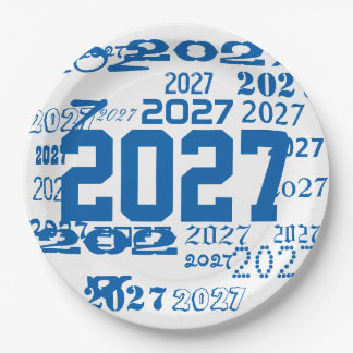 Plato De Papel Clase de 2027 Patrón de graduación Año de graduaci