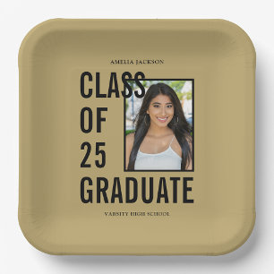 Plato De Papel Clase De 25 Partido De Graduación De Fotografías D